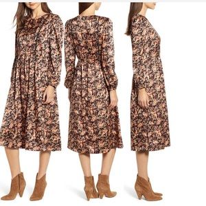 Hinge Jacquard Midi Dress Size L